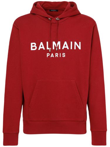 Sudadera De Algodón Con Capucha Y Logo - BALMAIN - Modalova