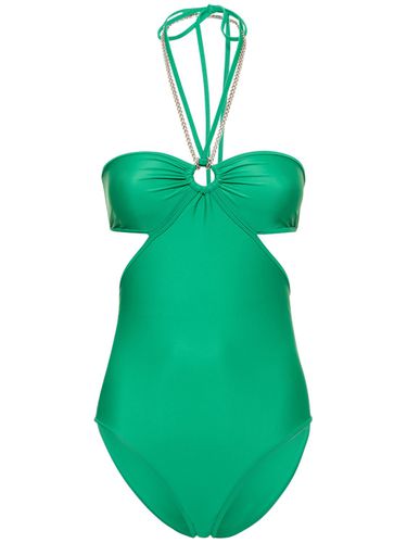 Jersey Halter Neck One Piece Swimsuit - RABANNE - Modalova