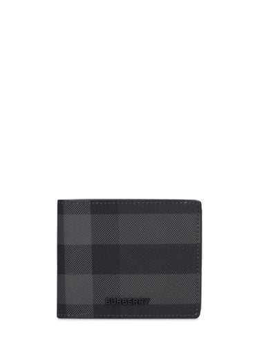 Check Printed & Leather Wallet - BURBERRY - Modalova