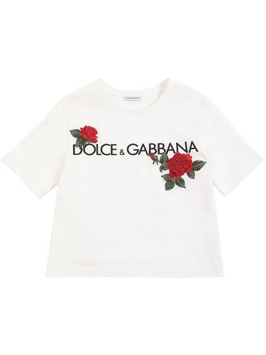 Camiseta De Jersey De Algodón Con Logo - DOLCE & GABBANA - Modalova