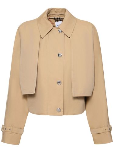 Chaqueta Corta De Gabardina De Algodón - BURBERRY - Modalova