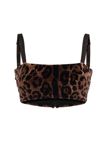 Leopard Print Chenille Top - DOLCE & GABBANA - Modalova