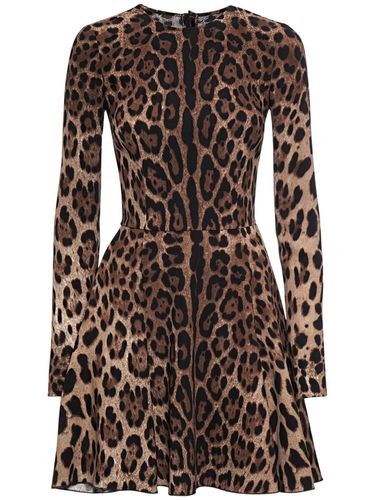 Vestito In Cady Leopard - DOLCE & GABBANA - Modalova