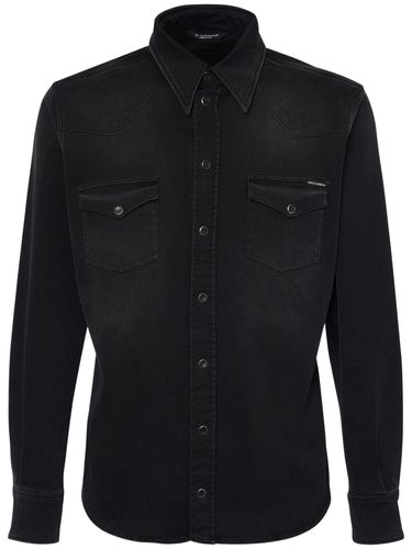 Camisa De Denim Deslavado - DOLCE & GABBANA - Modalova