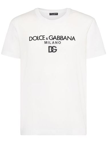 T-shirt Aus Baumwolle Mit Logo - DOLCE & GABBANA - Modalova