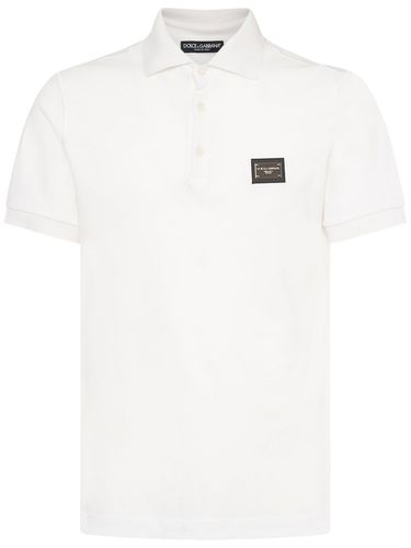 Camisa Polo De Algodón - DOLCE & GABBANA - Modalova