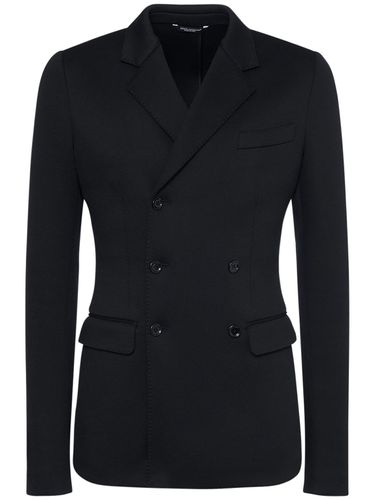 Blazer Doppiopetto In Techno Cotone - DOLCE & GABBANA - Modalova