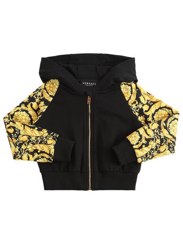 Sudadera Corta De Algodón Con Capucha - VERSACE - Modalova