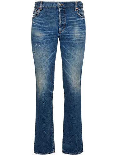 Gerade Jeans Aus Baumwolldenim - SAINT LAURENT - Modalova