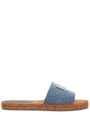 Flache Denim-espadrilles Mit Dg-logo - DOLCE & GABBANA - Modalova