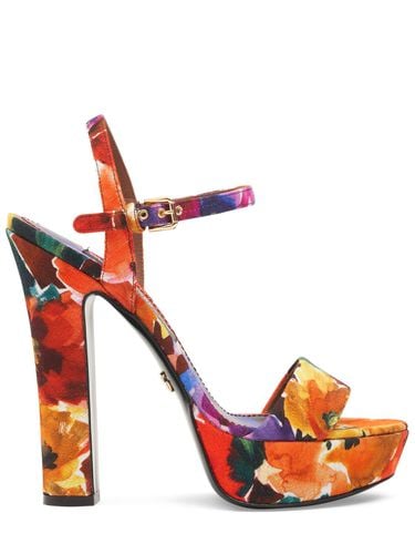 Mm Printed Canvas Platform Sandals - DOLCE & GABBANA - Modalova