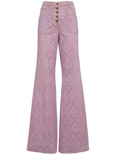 Printed Cotton Denim Flared Jeans - ETRO - Modalova