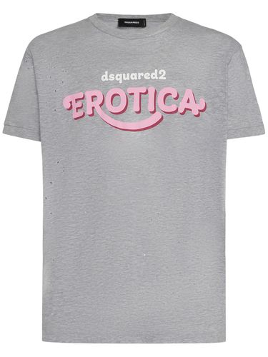 T-shirt Aus Baumwolle Mit Erotica-logo - DSQUARED2 - Modalova