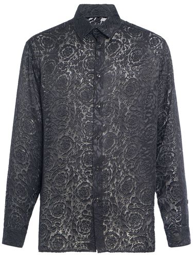 Barocco Printed Viscose & Silk Shirt - VERSACE - Modalova