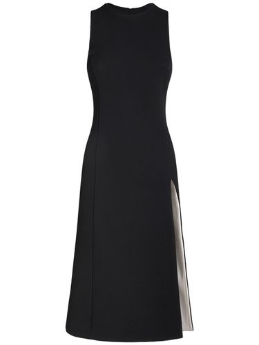 Fitted Wool Crepe Midi Dress W/slit - AMI PARIS - Modalova