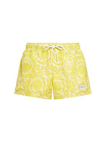 Badeshorts Aus Bedrucktem Nylon „barocco“ - VERSACE - Modalova