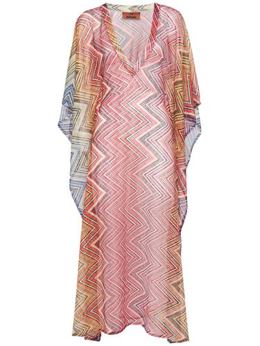 Chevron Printed Long V-neck Kaftan Dress - MISSONI - Modalova