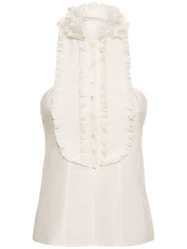 Ruffled Cotton Poplin Sleeveless Top - PHILOSOPHY DI LORENZO SERAFINI - Modalova