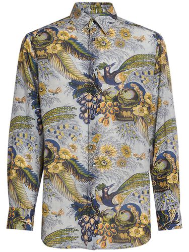 Printed Silk Blend Long Sleeve Shirt - ETRO - Modalova