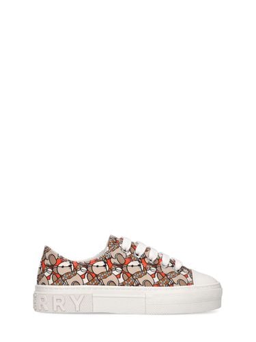 Sneakers De Algodón Con Estampado - BURBERRY - Modalova