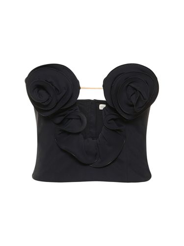 Top Bustier De Viscosa Con Apliques De Flor - MAGDA BUTRYM - Modalova