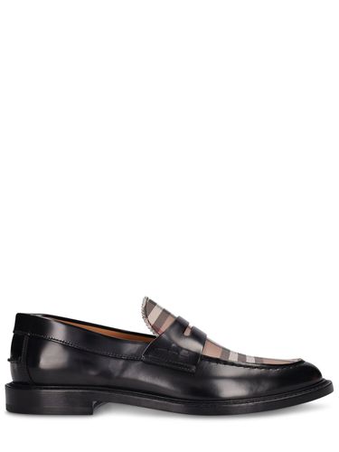 Check Leather Formal Loafers - BURBERRY - Modalova