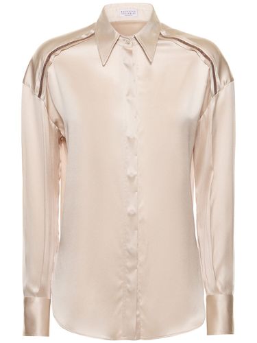 Bluse Aus Stretch-satin - BRUNELLO CUCINELLI - Modalova