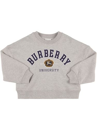 Sudadera De Algodón Con Logo Estampado - BURBERRY - Modalova