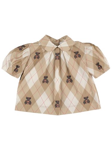 Camisa De Popelina Algodón Estampada - BURBERRY - Modalova