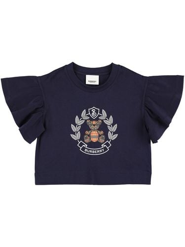 Camiseta De Jersey De Algodón Con Logo - BURBERRY - Modalova