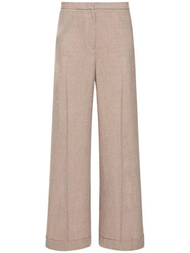 Fluid Viscose Blend Wide Pants - TOTEME - Modalova