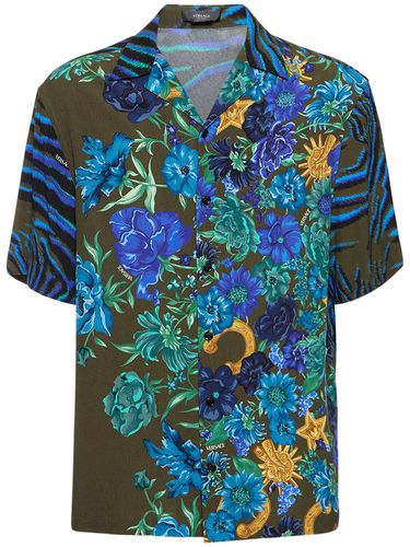 Camisa De Viscosa Estampada - VERSACE - Modalova