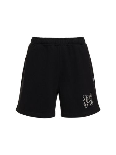 Shorts Aus Bio-baumwollfleece Mit Druck - PALM ANGELS - Modalova