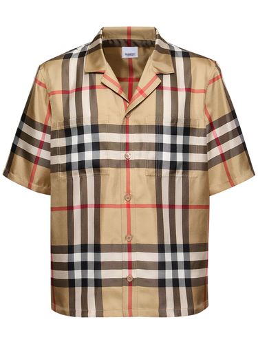 Reepham Check Print Silk Shirt - BURBERRY - Modalova