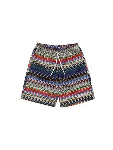 Zig Zag Print Nylon Swim Shorts - MISSONI - Modalova