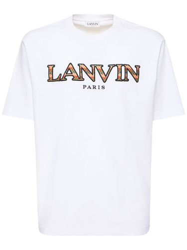 T-shirt In Cotone Con Logo - LANVIN - Modalova