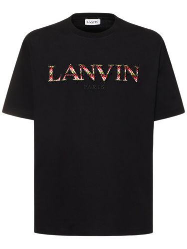 T-shirt In Cotone Con Logo - LANVIN - Modalova