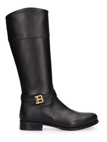 Botas De Piel Con Logo - BALMAIN - Modalova