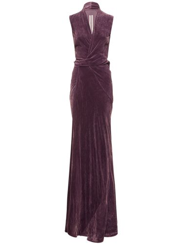 Sleeveless Velvet Wraparound Maxi Dress - RICK OWENS - Modalova