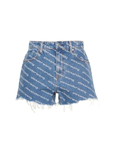 Shorts De Denim De Algodón Con Logo - ALEXANDER WANG - Modalova