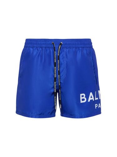 Badeshorts Aus Stretch-nylon Mit Logodruck - BALMAIN - Modalova