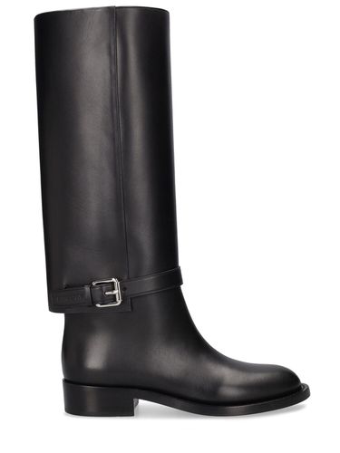 Botas Altas De Piel 20mm - BURBERRY - Modalova