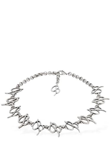 Choker Con Logo E Cristalli - BLUMARINE - Modalova