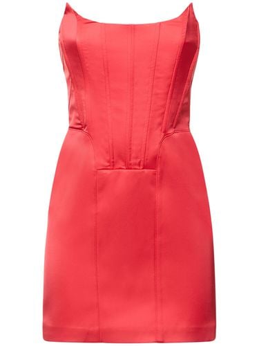 Stretch Satin Mini Bustier Dress - GIUSEPPE DI MORABITO - Modalova