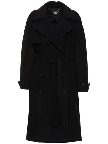 Oversize Wool Canvas Trench Coat - STELLA MCCARTNEY - Modalova