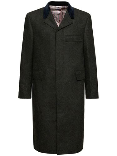 Chesterfield Single Breasted Wool Coat - THOM BROWNE - Modalova