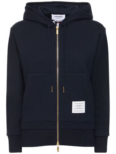 Hoodie Aus Baumwolljersey Mit Zip - THOM BROWNE - Modalova