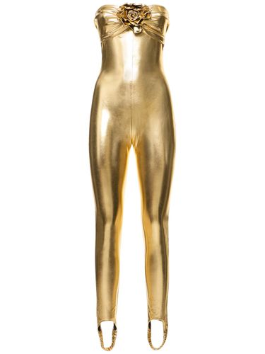 Strapless Laminated Jersey Jumpsuit - GIUSEPPE DI MORABITO - Modalova