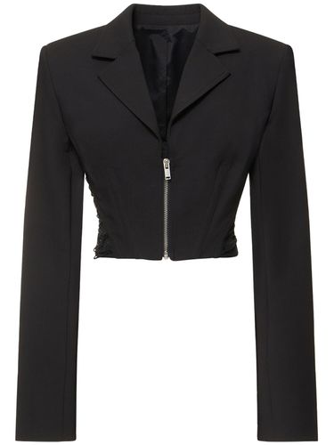 Wool Blend Interlock Crop Jacket - DION LEE - Modalova