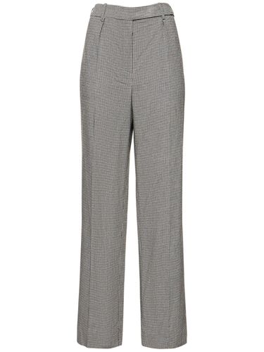 Wool Blend Check Wide Pants - ALEXANDRE VAUTHIER - Modalova